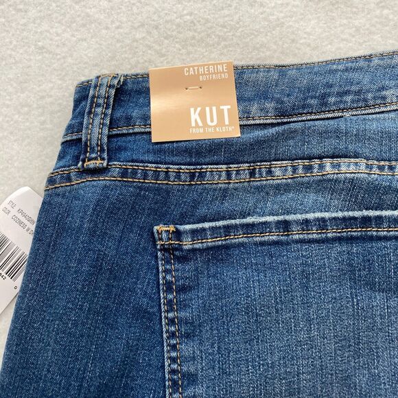 Kut from the Kloth Jeans Women's 24W Catherine Boyfriend Dark Blue Stretch Denim - Picture 12 of 13